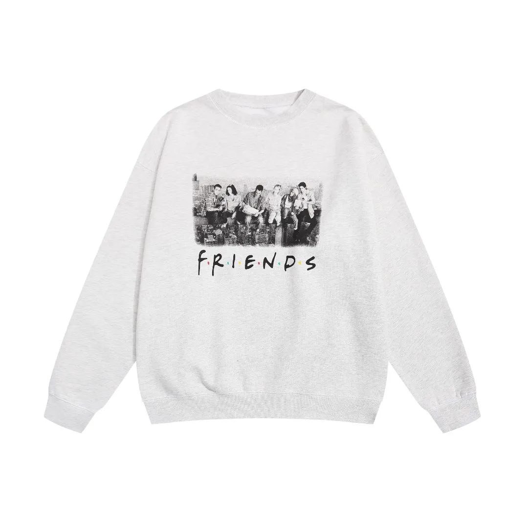 Saint Michael Friends VTG American portrait loose velvet round neck pullover sweatshirt Fabric: 420g Style number: SM603 Size: S-M-L-XL Color: Gray Price: P190